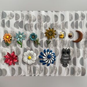 Colorful Vintage Brooch Collection